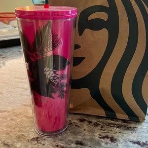 Starbucks 24oz Holiday Color Changing Pink Cup Tumbler